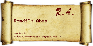 Román Absa névjegykártya